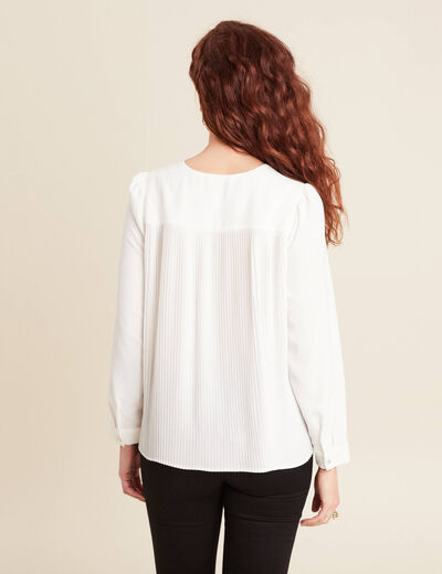 Blouse manches longues ecru femme