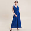 Combinaison pantalon plissée bleu electrique femme