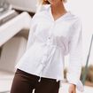 Tunique droite longue col chemise blanc femme