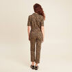 Combinaison pantalon à pont marron femme