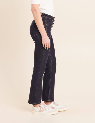Jean raccourci coupe bootcut denim brut femme