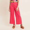 Pantalon large avec boucles rose framboise femme