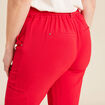 Pantalon flou ceinturé rouge femme