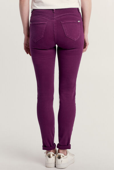 Jean magique ajusté taille standard violet foncé femme