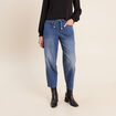 Pantalon mom 7/8&egrave;me en coton denim stone femme