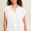 chemise manches courtes ecru femme