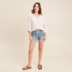 blouse fluide manches 3/4 rose femme