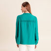 Blouse fluide col avec lien vert menthe femme