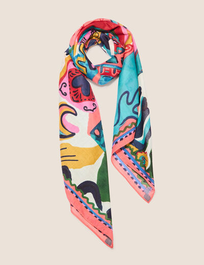 Foulard carré multicolore femme