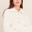 Pull col camionneur ecru femme