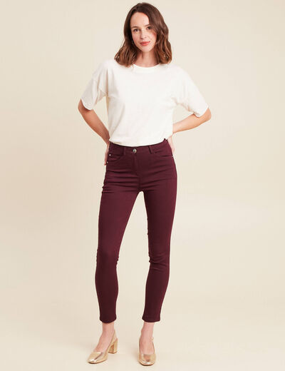 Pantalon magique Le L&eacute;ger coupe ajust&eacute;e bordeaux femme