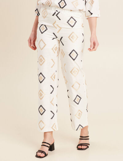 Pantalon droit blanc femme blanc femme