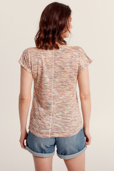 T-shirt manches courtes vieux rose femme