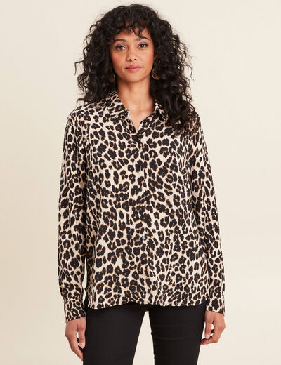Chemise manches longues creme femme
