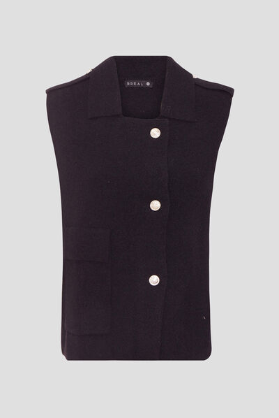 Gilet sans manches noir femme