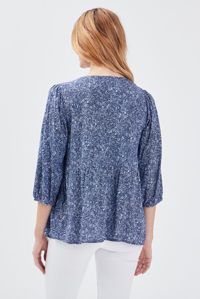 Blouse manches 3/4 blanc femme