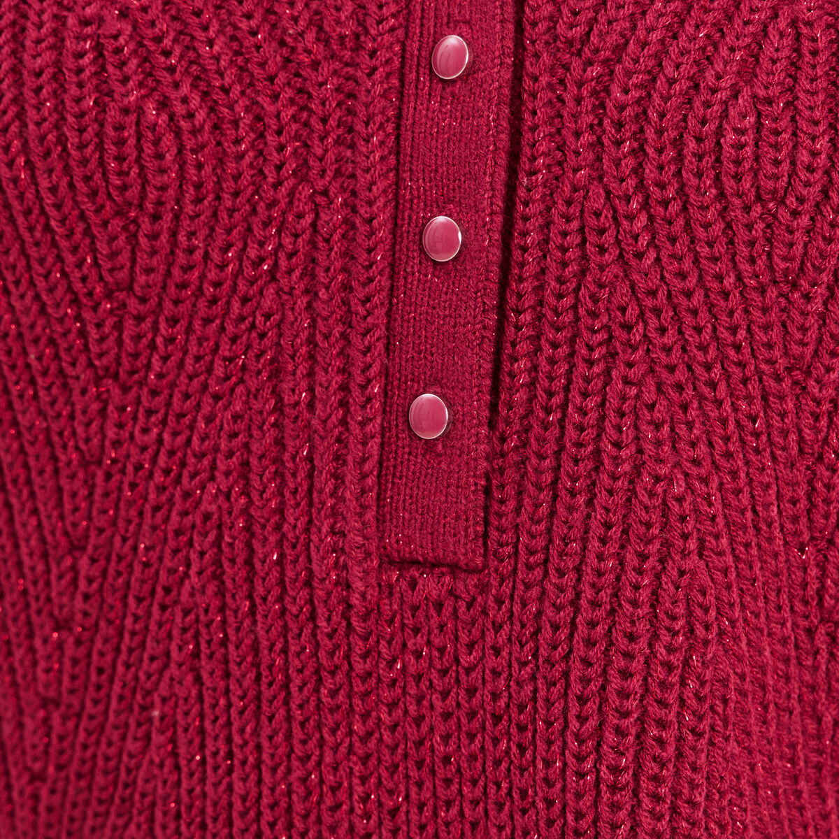 Pull manches longues rouge fonc&eacute; femme