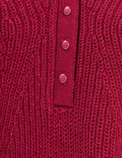 Pull manches longues rouge fonc&eacute; femme