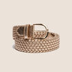 Ceinture tressée métalissée couleur or femme