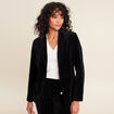 Veste tailleur velours noir femme
