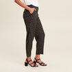 Pantalon flou taille bascul&eacute;e vert kaki femme