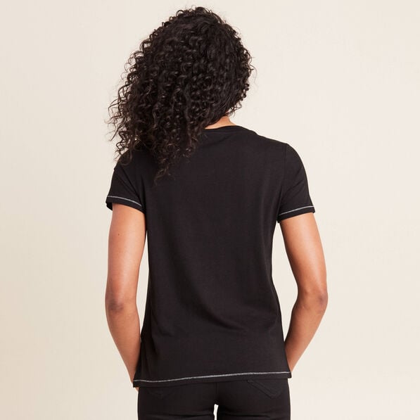t shirt manches courtes noir femme T-shirt manches courtes noir femme