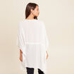 Kimono sans manches col v brodé ecru femme