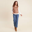 Jean large 7/8ème taille haute denim stone femme