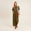 T-shirt manches courtes vert olive femme