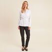 Tunique droite longue col chemise blanc femme