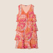 Robe &eacute;vas&eacute;e &agrave; volants orange femme