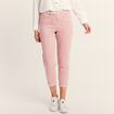 Pantalon coupe droite à coulisse rose pastel femme
