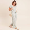 Pantalon coupe large 7/8&egrave;me taille haute taupe femme