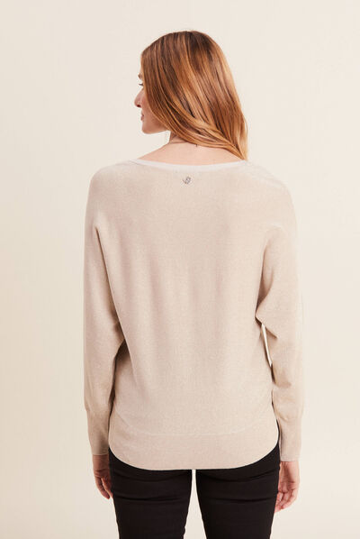 Pull manches longues couleur or femme