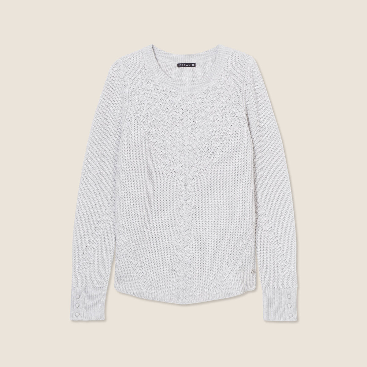 Pull manches longues gris clair femme