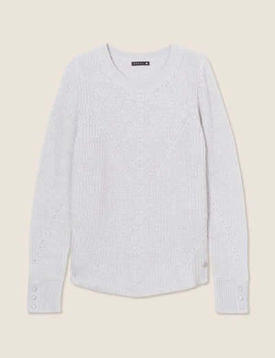 Pull manches longues gris clair femme