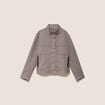 Veste col montant doubl&eacute;e marron femme