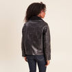 Veste ample col camionneur doubl&eacute;e noir femme