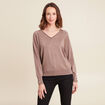 Pull manches longues couleur cuivre femme