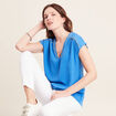 T-shirt manches courtes bleu femme