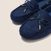 Mocassins aspect daim bleu marine femme