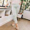 Jean ajusté 7/8ème 5 poches vert clair femme