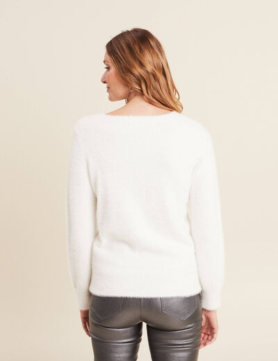 Pull manches longues ecru femme