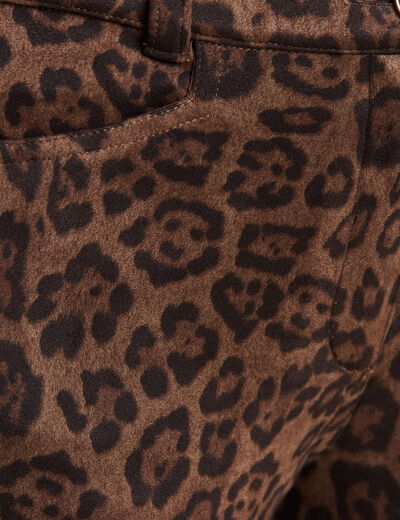 Pantalon droit suédine taupe femme