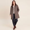 Manteau col montant doubl&eacute; marron femme