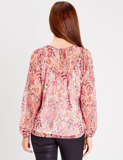 Blouse manches longues rose fushia femme