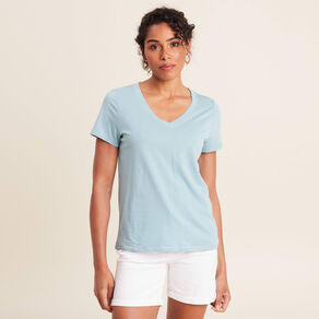 T-shirt manches courtes bleu gris femme