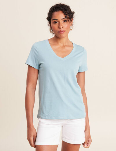 T-shirt manches courtes bleu gris femme