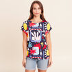 T-shirt manches courtes multicolore femme