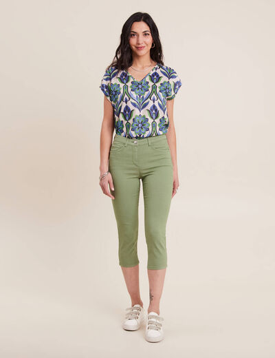 Pantacourt magique Le L&eacute;ger coupe droite vert femme